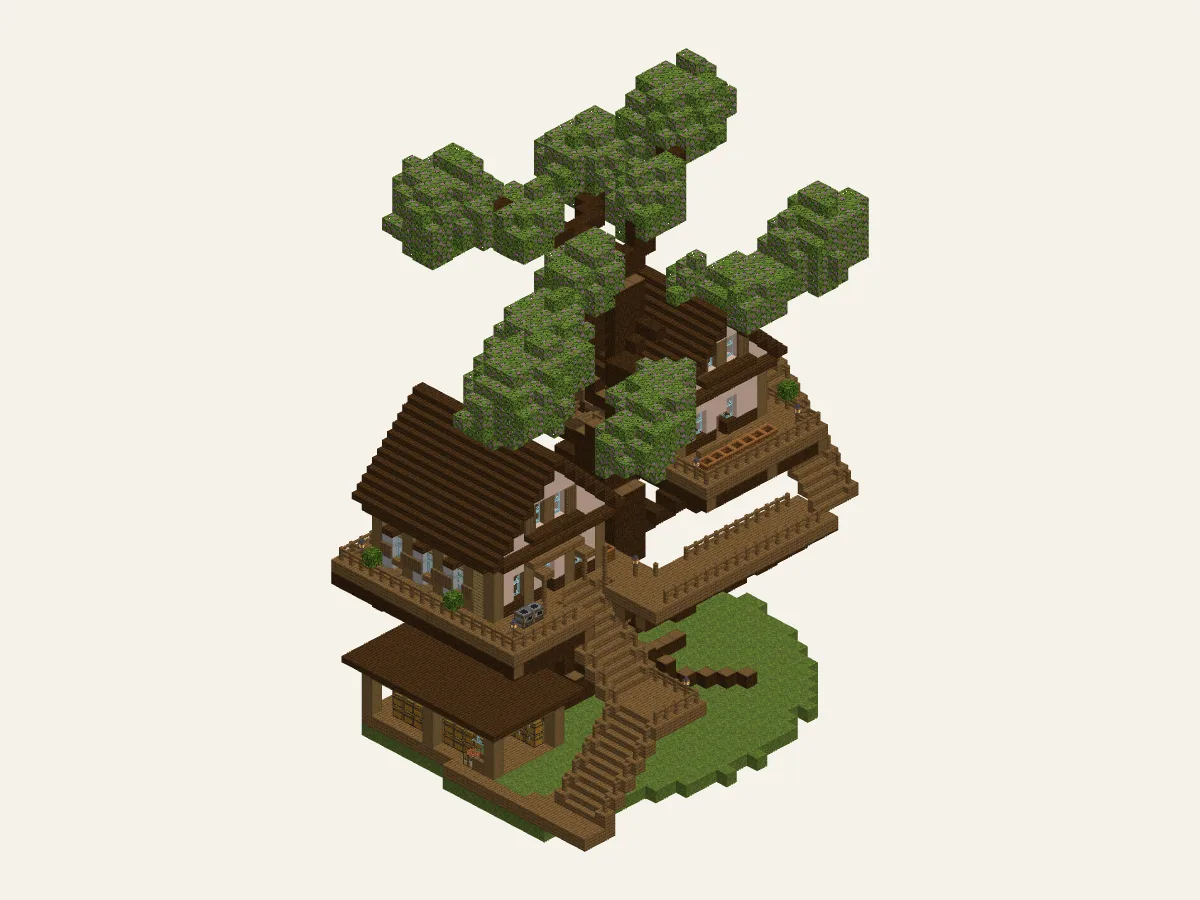 Azalea Treehouse: seen from the south-west