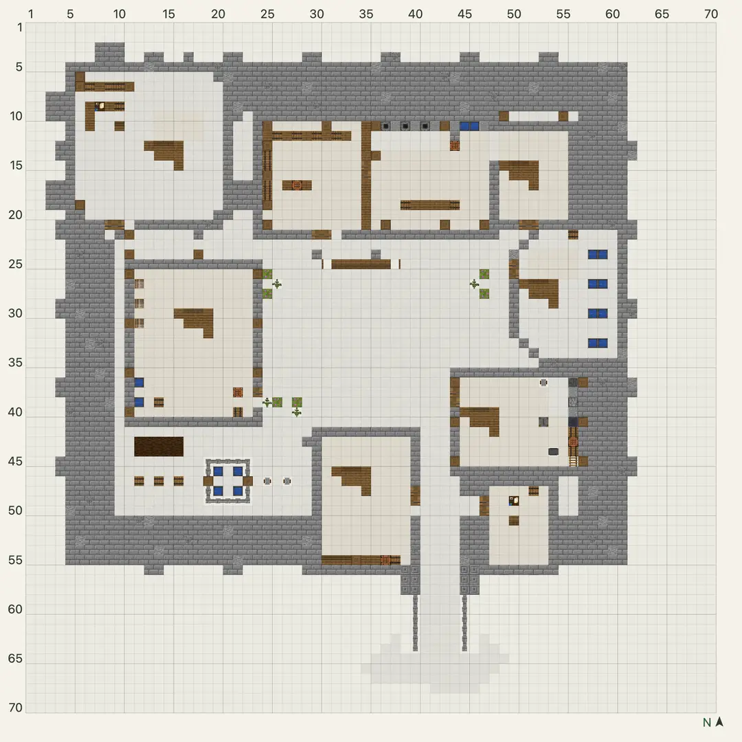 Cliffside Workshop Keep: blueprint layer 14