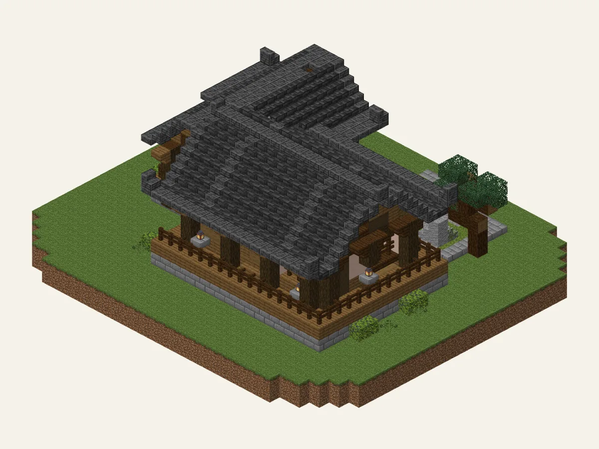Veranda Japanese House: seen from the north-west